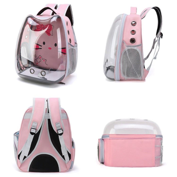 Cartoon Pattern Cat Transparent Pet Bag Space Capsule Portable Pet Backpack, Color: Pink - free shipping - PMC TechLife - Order now!