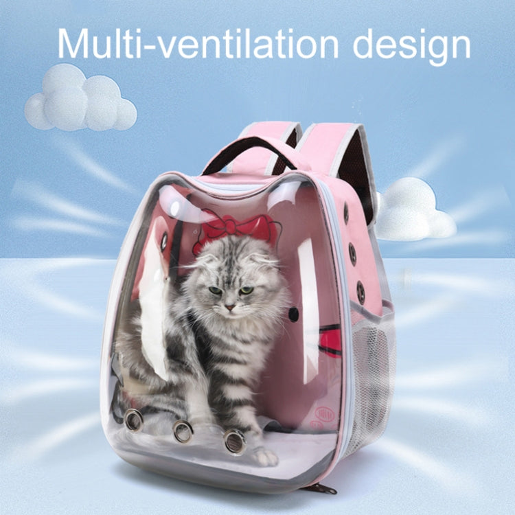 Cartoon Pattern Cat Transparent Pet Bag Space Capsule Portable Pet Backpack, Color: Pink - free shipping - PMC TechLife - Order now!