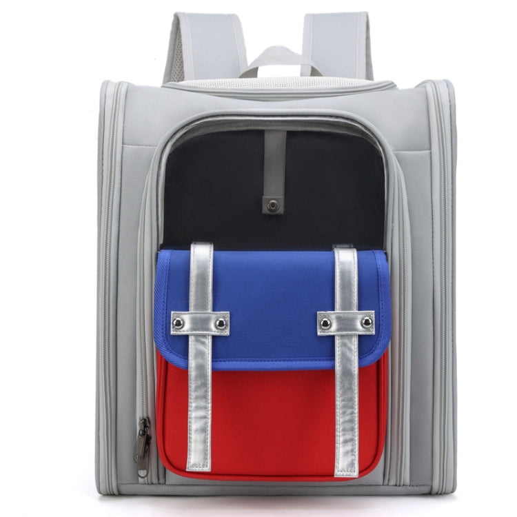 Square Foldable Cats Backpack Pets Outdoor Portable Double Shoulder Bag(Model 8 Gray) - Pet Bags by PMC TechLife | Online Shopping South Africa | PMC TechLife | Buy Now Pay Later Mobicred