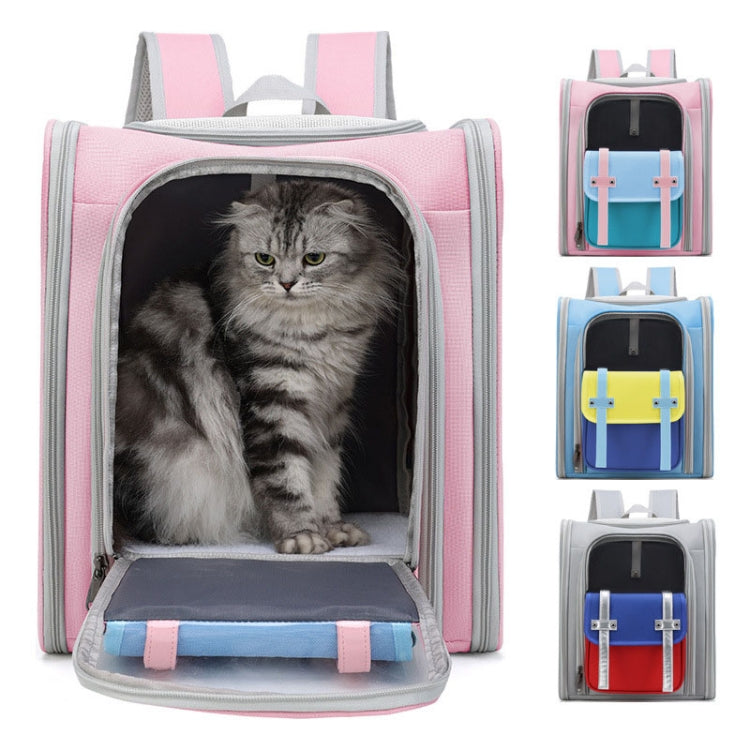 Square Foldable Cats Backpack Pets Outdoor Portable Double Shoulder Bag(Model 8 Blue) - Pet Storages & Bags by PMC TechLife | Online Shopping South Africa | PMC TechLife | Buy Now Pay Later Mobicred