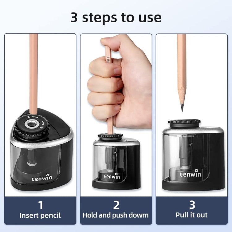TENWIN Electrical Pencil Sharpener Student Stationery Semi-Automatic Sharpeners Battery Model(Blue) - free shipping - PMc TechLife - Order now!