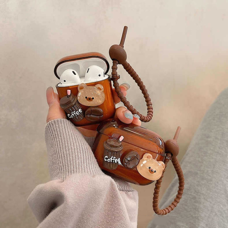 For AirPods 3 Cartoon 3D Coffee Bear Headphones Case Protective Shell Cover - For AirPods 3 by PMC Jewellery | Online Shopping South Africa | PMC Jewellery | Buy Now Pay Later Mobicred
