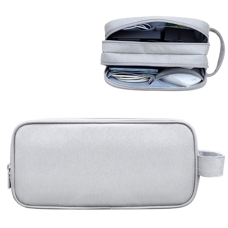 SM09 Double-layer Large Capacity Digital Accessories Storage Bag, Color: Gray - Digital Storage Bag by PMC Jewellery | Online Shopping South Africa | PMC Jewellery | Buy Now Pay Later Mobicred