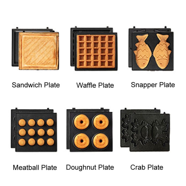 6 In 1 YIDPU Multifunctional Family Breakfast Maker Light Diet Sandwich Waffle Baker, CN Plug(Green) - free shipping - PMC TechLife - Order now!