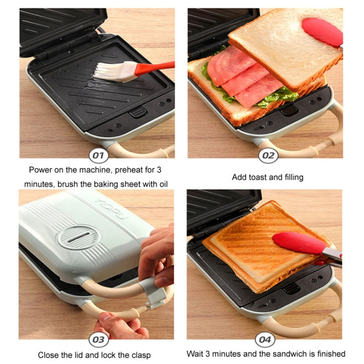 6 In 1 YIDPU Multifunctional Family Breakfast Maker Light Diet Sandwich Waffle Baker, CN Plug(Green) - free shipping - PMC TechLife - Order now!