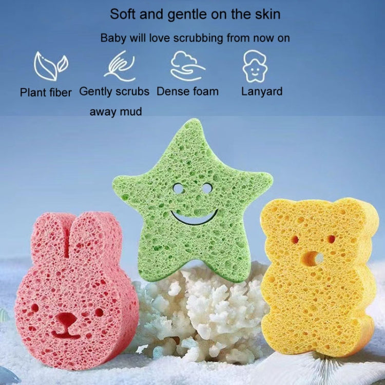Baby Bathing Wood Pulp Sponge Cute Cartoon Soft Bath Sponge Bath Scrubber, Model: Little Star - Bath Brushes & Sponges by PMc TechLife | Online Shopping South Africa | PMc TechLife | Buy Now Pay Later Mobicred