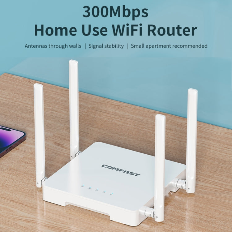 COMFAST CF-N1 V2  300Mbps WIFI4 Wireless Router With 1 Wan + 4 Lan RJ45 Ports,EU Plug - free shipping - PMC Jewellery - Order now!