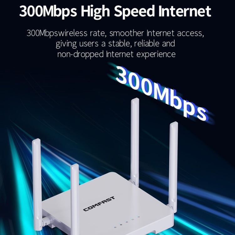 COMFAST CF-N1 V2  300Mbps WIFI4 Wireless Router With 1 Wan + 4 Lan RJ45 Ports,EU Plug - free shipping - PMC Jewellery - Order now!