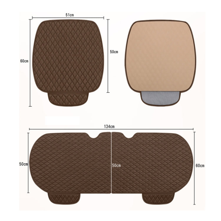 Non-Slip Rhombus Imitation Linen Car Seat Cushion, Color: Gray Front Row - Seat Accessories by PMC TechLife | Online Shopping South Africa | PMC TechLife | Buy Now Pay Later Mobicred