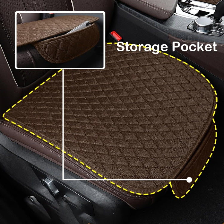 Non-Slip Rhombus Imitation Linen Car Seat Cushion, Color: Gray Back Row - Seat Accessories by PMC TechLife | Online Shopping South Africa | PMC TechLife | Buy Now Pay Later Mobicred