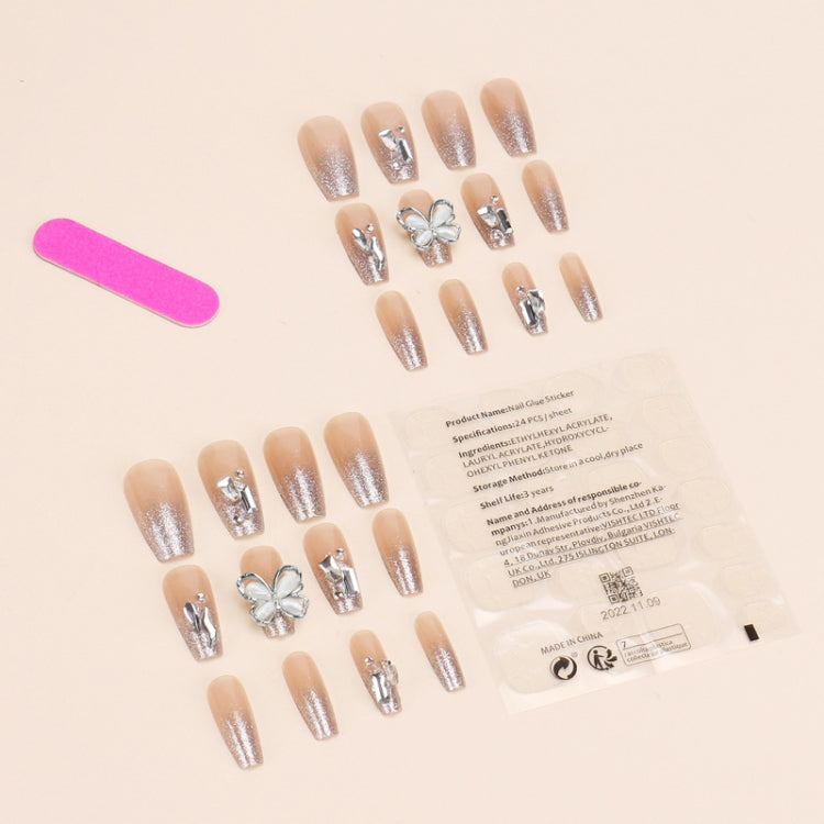 24pcs/box Handmade Nail Glitter Nail Jelly Glue Finished Patch, Color: BY95(Wear Tool Bag) - free shipping - PMC Jewellery - Order now!