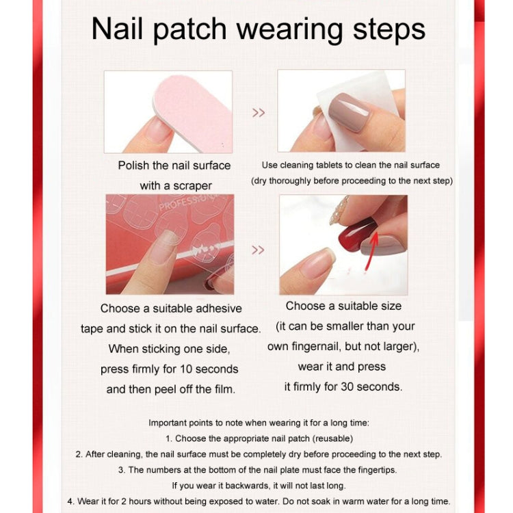 24pcs/box Handmade Nail Glitter Nail Jelly Glue Finished Patch, Color: BY1077(Wear Tool Bag) - Nail Stickers by PMC Jewellery | Online Shopping South Africa | PMC Jewellery | Buy Now Pay Later Mobicred