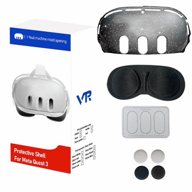 For Meta Quest 3 PC Protective Shell, Style: 7 In 1 (Glitter Transparent Red) - VR Accessories by PMC TechLife | Online Shopping South Africa | PMC TechLife | Buy Now Pay Later Mobicred