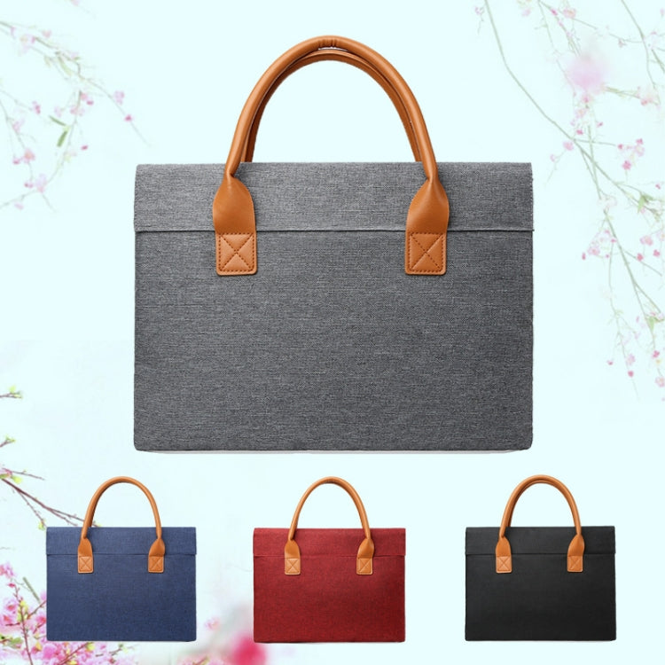 13.3 Inch Oxford Cloth Lightweight Portable Laptop Bag With PU Handle(Black) - free shipping - PMC Jewellery - Order now!