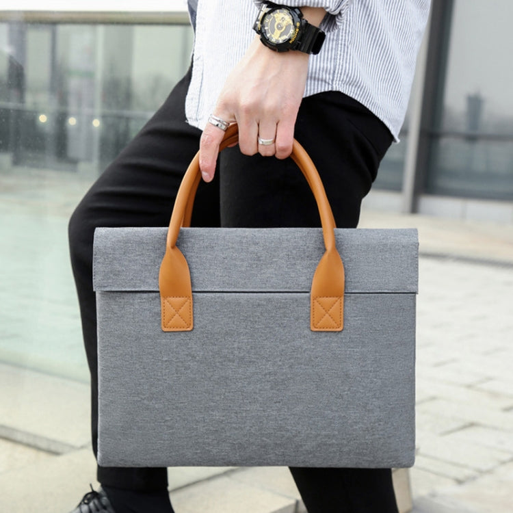 15.6 Inch Oxford Cloth Lightweight Portable Laptop Bag With PU Handle(Black) - 15.6 - 17 inch by PMC Jewellery | Online Shopping South Africa | PMC Jewellery | Buy Now Pay Later Mobicred