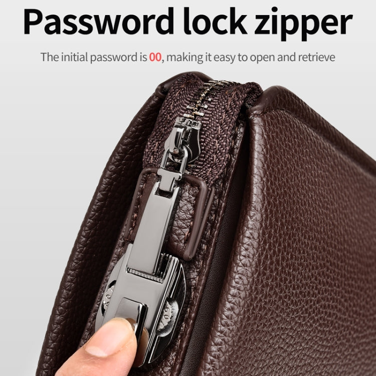 WEIXIER W125 Men Clutch Bag Password Zipper Business Phone Case(Brown) - free shipping - PMC TechLife - Order now!