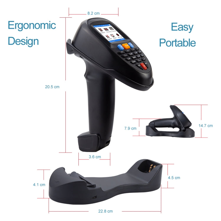 NEWSCAN 1D CCD Red Light Wireless Barcode Reader Scanner Data Collector With 2.2-Inch LCD Screen - free shipping - PMC TechLife - Order now!