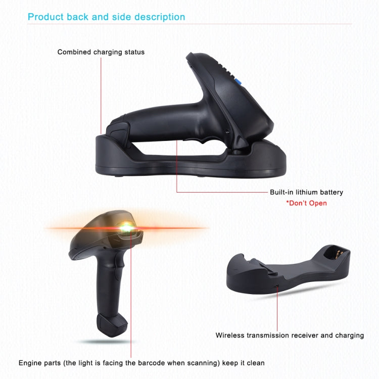 1D Laser  Wireless Barcode Reader Scanner Data Collector With 2.2-Inch LCD Screen - Barcode Scanner by PMC Jewellery | Online Shopping South Africa | PMC Jewellery | Buy Now Pay Later Mobicred