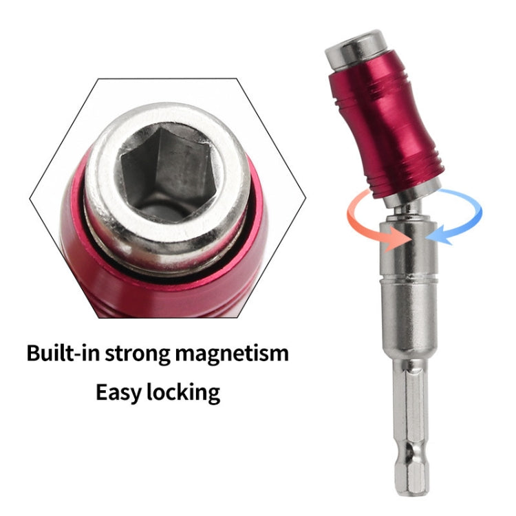 Hexagonal Shank Quick Release Self-Locking Joint Extension Rod Electric Drill Driver Extension Quick Conversion Bits(Silver+Red) - Screwdriver Tools by PMC Jewellery | Online Shopping South Africa | PMC Jewellery