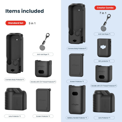 For DJI Osmo Pocket 3 AMagisn Silicone Protection Case Movement Camera Accessories, Style: 5 In 1 Black - Case & Bags by aMagisn | Online Shopping South Africa | PMC Jewellery | Buy Now Pay Later Mobicred