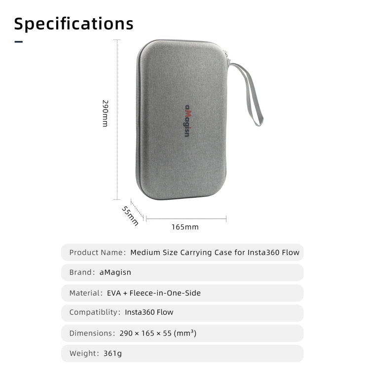 For Insta360 Flow aMagisn Medium Organizer Bag Gimbal Protector - Case & Bags by aMagisn | Online Shopping South Africa | PMC TechLife | Buy Now Pay Later Mobicred