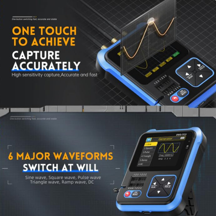 FNIRSI 3 In 1 Handheld Digital Oscilloscope LCR Transistor Tester, Specification: Standard - free shipping - PMC TechLife - Order now!