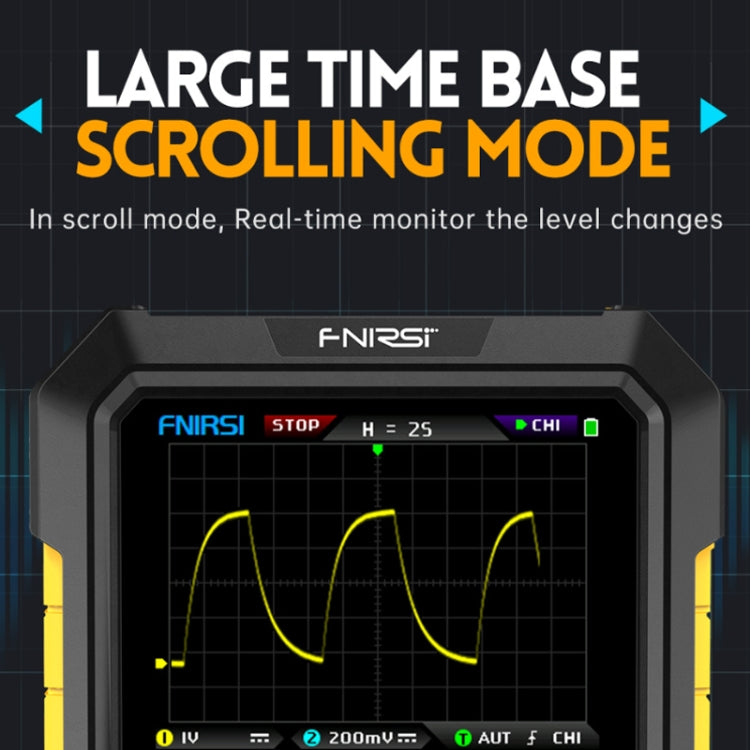 FNIRSI 2 In 1 Small Handheld Fluorescence Digital Dual-Channel Oscilloscope, US Plug(Yellow) - free shipping - PMC TechLife - Order now!