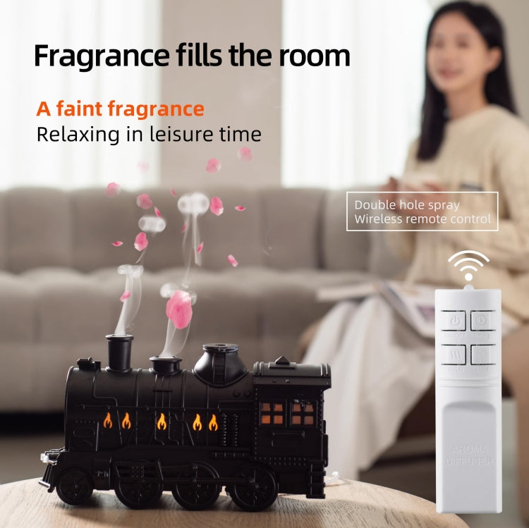 300ml Small Train Essential Oil Diffuser Humidifier With Remote Control EU Plug - free shipping - PMC TechLife - Order now!
