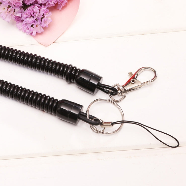 5pcs Spring Key Rope Plastic Keychain Environmentally Friendly Elastic Chain(Black) - Hooks by PMC TechLife | Online Shopping South Africa | PMC TechLife | Buy Now Pay Later Mobicred
