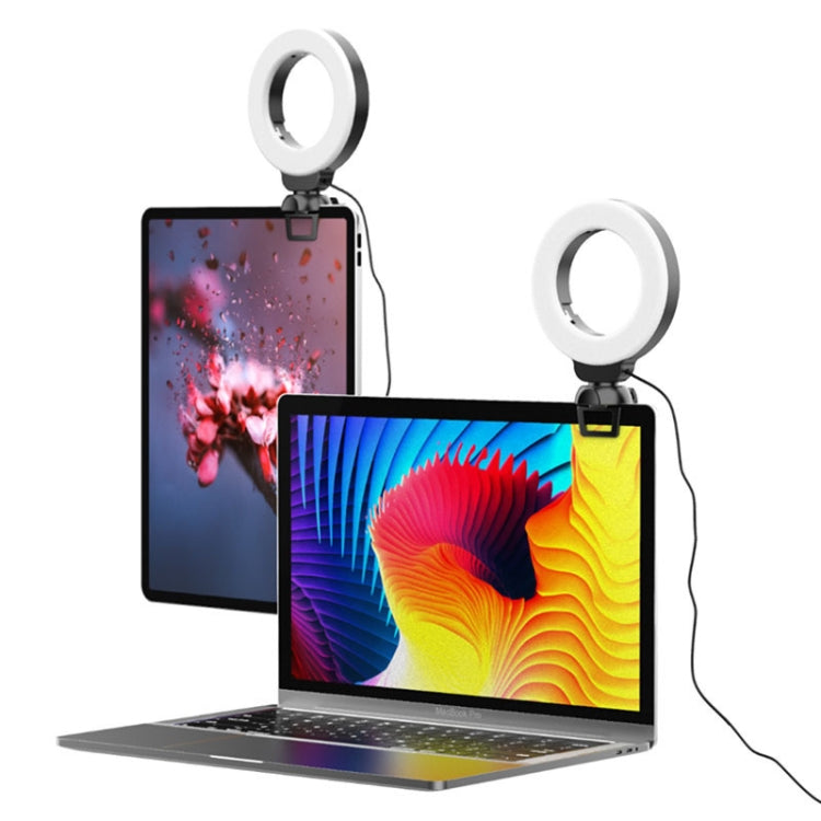 YRing48 4-Inch 48LEDs Laptop Camera Video Conference Live Beauty Ring Fill Light, Spec: Clip with Tripod - Selfie Light by PMC TechLife | Online Shopping South Africa | PMC TechLife | Buy Now Pay Later Mobicred