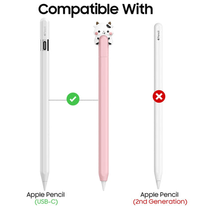 For Apple Pencil (USB-C) AhaStyle PT129-3 Stylus Cover Silicone Cartoon Protective Case, Style: Pink Cow - Pencil Accessories by AhaStyle | Online Shopping South Africa | PMC Jewellery | Buy Now Pay Later Mobicred