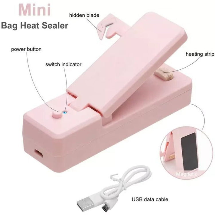 USB Charging Mini Magnetic Sealing Machine Portable Sealing Clip Food Moisture-proof Sealer(Pink) - Preservation Supplies by PMC Jewellery | Online Shopping South Africa | PMC Jewellery | Buy Now Pay Later Mobicred