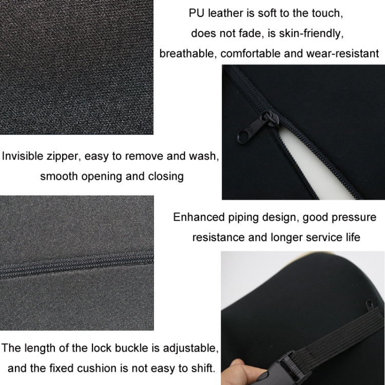 Leather Memory Foam All Season Car Seat Neck Support Cushion Headrest+Waist Pad(Black) - free shipping - PMC TechLife - Order now!