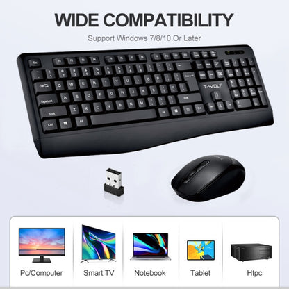 T-WOLF TF-100 2.4G Bluetooth Laptop Office Wireless Keyboard and Mouse Set(Set) - Wireless Keyboard by T-WOLF | Online Shopping South Africa | PMC Jewellery | Buy Now Pay Later Mobicred