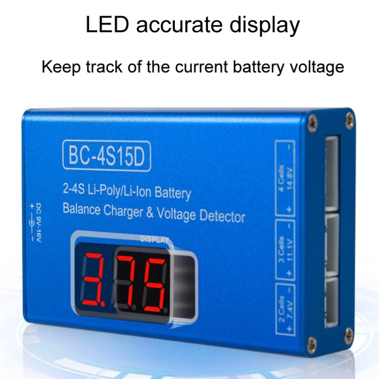Li-Ion Battery LED Digital Display Balance Charging Case With Power Supply, US Plug(Blue) - Charger & Converter by PMC TechLife | Online Shopping South Africa | PMC TechLife | Buy Now Pay Later Mobicred