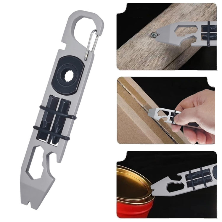 Multifunctional Outdoor Survival and Self-defense Ratchet Crowbar Tool EDC Bottle Opener(Silver) - Emergency Tools by PMC TechLife | Online Shopping South Africa | PMC TechLife