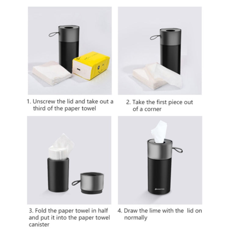 BEN.JACK Cylindrical Car Water Cup Holder Tissue Box(White Red) - Stowing Tidying by BEN.JACK | Online Shopping South Africa | PMC TechLife | Buy Now Pay Later Mobicred