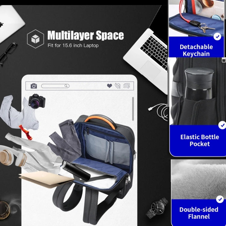 Bopai 751-006641A Large Capacity Anti-theft Waterproof Laptop Business Backpack(Black) - free shipping - PMC Jewellery - Order now!