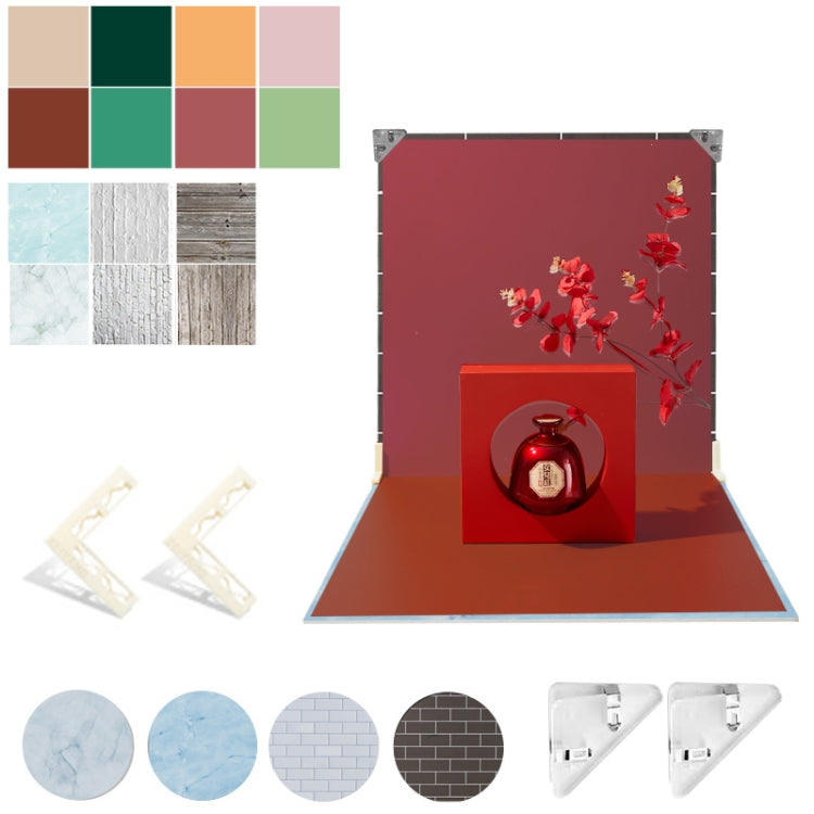 2pcs 40cm Double-Sided Background Board + 7pcs Backdrop Paper Photography Props Set, Spec: Set 4 - Solid Color by PMC TechLife | Online Shopping South Africa | PMC TechLife | Buy Now Pay Later Mobicred