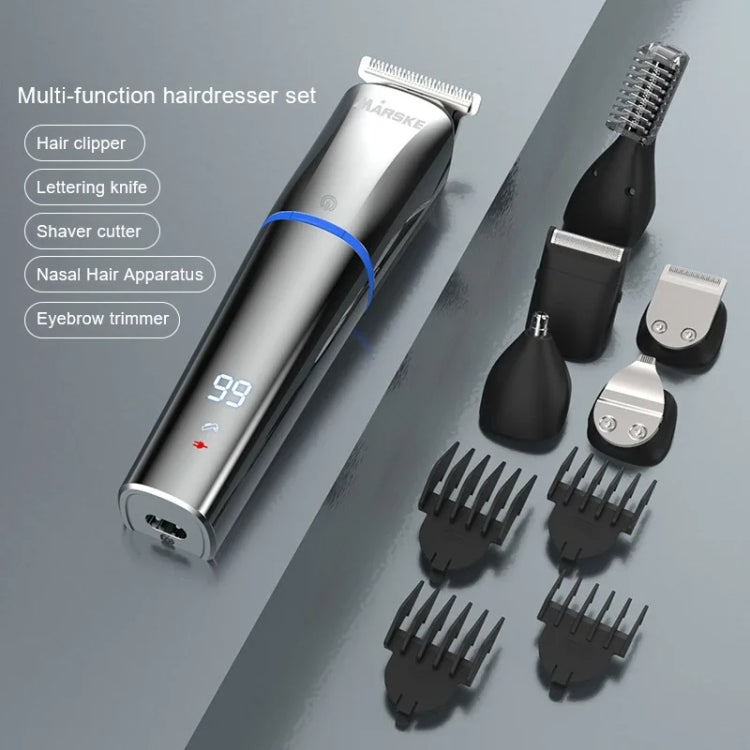 MARSKE 6 In 1 Hair Clipper Grooming Set Rechargeable Razor Carving Nose Hair Trimmer EU Plug - Electric Shavers by MARSKE | Online Shopping South Africa | PMC Jewellery