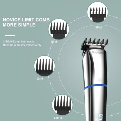 MARSKE 6 In 1 Hair Clipper Grooming Set Rechargeable Razor Carving Nose Hair Trimmer EU Plug - Electric Shavers by MARSKE | Online Shopping South Africa | PMC Jewellery