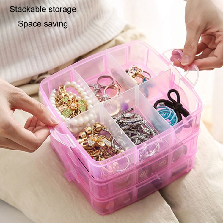 3 Layer Detachable Jewelry Storage Box Plastic Handheld Cosmetic Storage Box(Transparent) - Jewelry Storages by PMC Jewellery | Online Shopping South Africa | PMC Jewellery