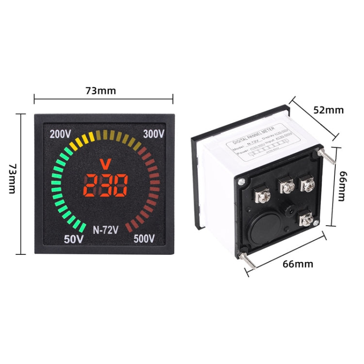 SINOTIMER N-72V AC Voltage Signal Indicator Square Turntable LED Digital Display Voltmeter - free shipping - PMC TechLife - Order now!
