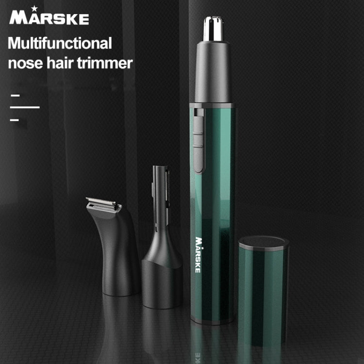 MARSKE  MS-7111 3 In 1 Electric Nose Hair Trimmer Type-C Rechargeable Grooming Instrument(Green) - Hair Removal by MARSKE | Online Shopping South Africa | PMC Jewellery | Buy Now Pay Later Mobicred