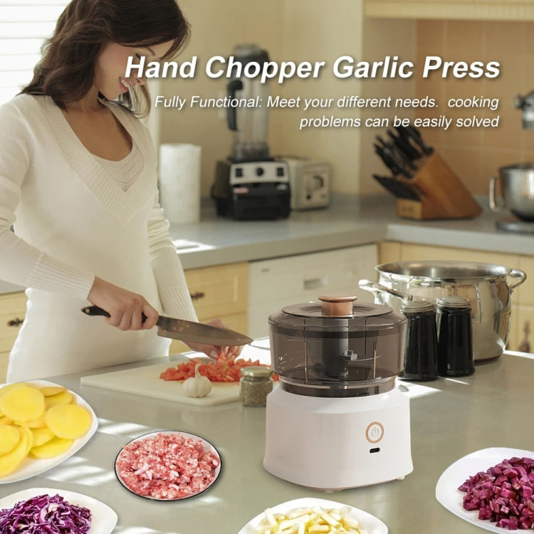 JRQ-01 Home Wireless Electric Meat Grinder Kitchen Garlic Pounder, Size: Electroplated Double-click(Green) - Stirrer & Squeezer by PMC TechLife | Online Shopping South Africa | PMC TechLife | Buy Now Pay Later Mobicred