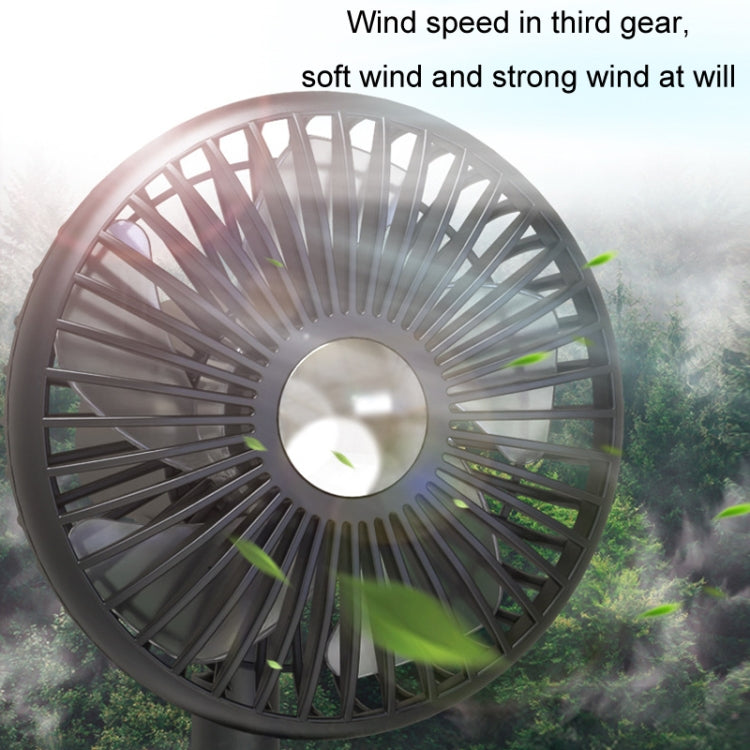 Car Clip-On Rechargeable Electric Oscillating Head Fan With Light(White) - Heating & Fans by PMC TechLife | Online Shopping South Africa | PMC TechLife | Buy Now Pay Later Mobicred