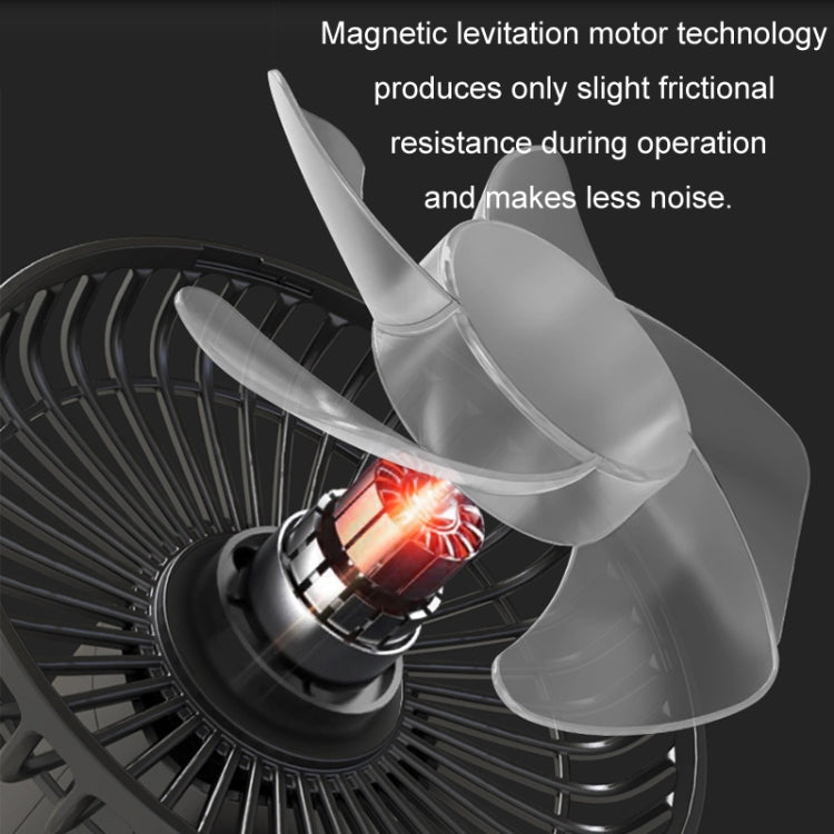 Car Clip-On Rechargeable Electric Oscillating Head Fan With Light(Pink) - Heating & Fans by PMC TechLife | Online Shopping South Africa | PMC TechLife | Buy Now Pay Later Mobicred