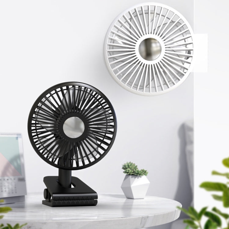 Car Clip-On Rechargeable Electric Oscillating Head Fan With Light(Black) - Heating & Fans by PMC TechLife | Online Shopping South Africa | PMC TechLife | Buy Now Pay Later Mobicred