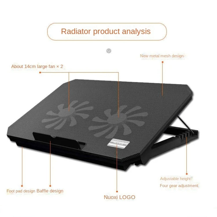 NUOXI S200C Laptop Silent Radiator Multi-level Adjustable Metal Bracket Base(White) - Cooling Pads by NUOXI | Online Shopping South Africa | PMC Jewellery | Buy Now Pay Later Mobicred