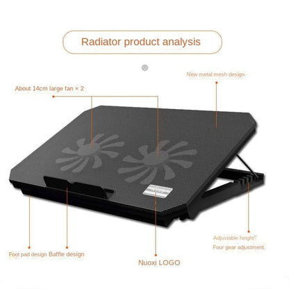 NUOXI S200C Laptop Silent Radiator Multi-level Adjustable Metal Bracket Base(Black) - Cooling Pads by NUOXI | Online Shopping South Africa | PMC Jewellery | Buy Now Pay Later Mobicred